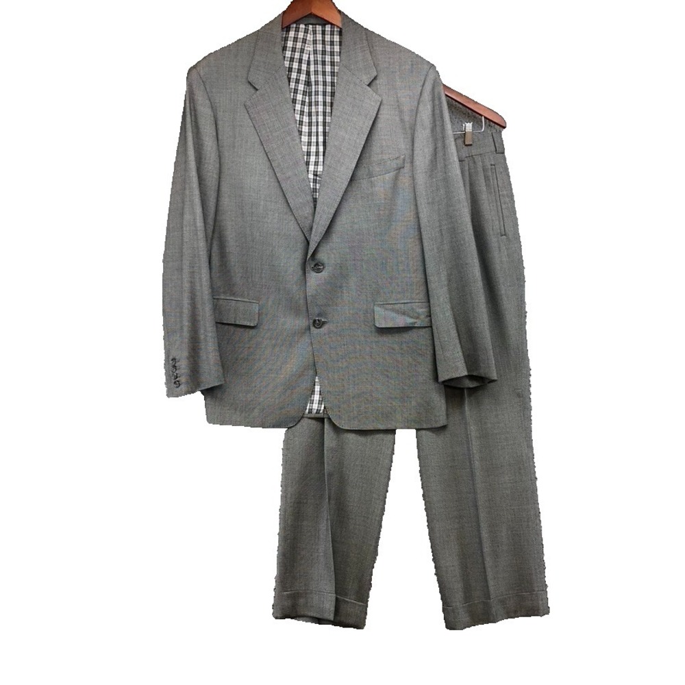 Briggs Providence Suit Set Mens XL Gray Jacket Pants Pleated Classic‎ Business